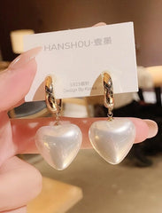 Chiquita Pearl Heart Hoop Earrings