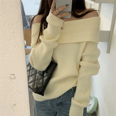 Karina Ribbed Off-Shoulder Sweater