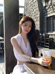 Asa Sailor Collar Crop Top And Skirt Set