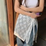 Iroha White Floral Lace Skirt