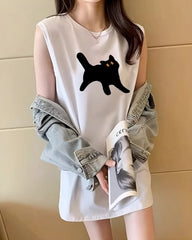 Hyunjin Spooked Cat Tee