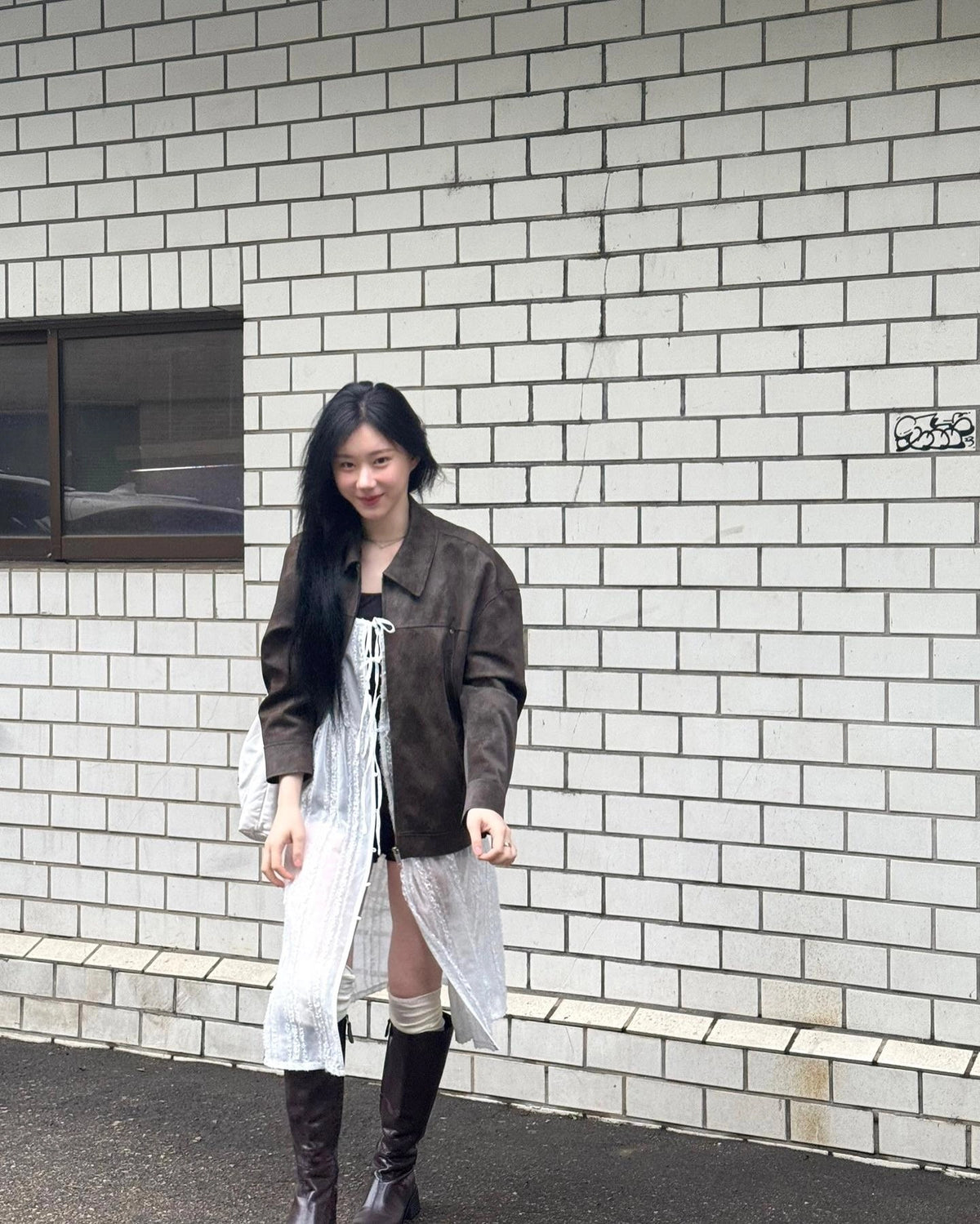 White Triple Lace Open Midi Sling Dress | Chaeryeong – ITZY