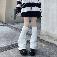 Y2K White Leg Warmers