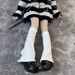 Y2K White Leg Warmers