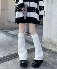 Y2K White Leg Warmers