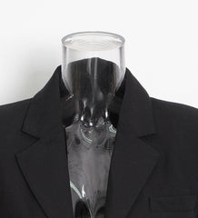 Yuna Black Crystal Chain Cropped Jacket