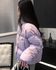 Wonyoung Lilac Puffer Jacket