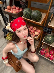 Ahyeon Red Cashew Print Bandana