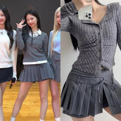 Ruka Pleated Tie-Waist Skort