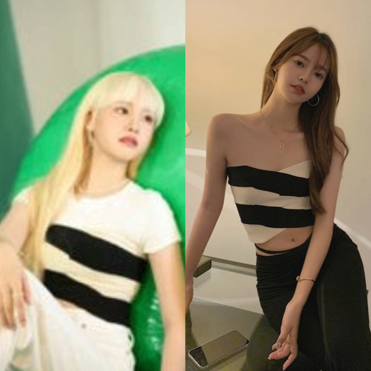 Liz Stripe Tube Crop Top