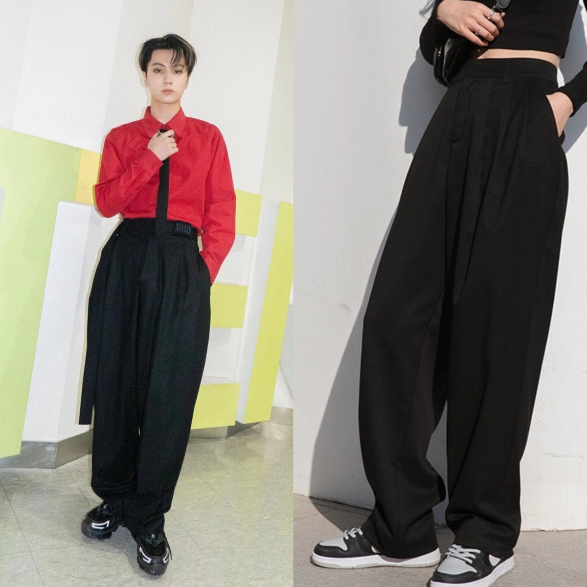 Jay Noir Wide-Leg Pants