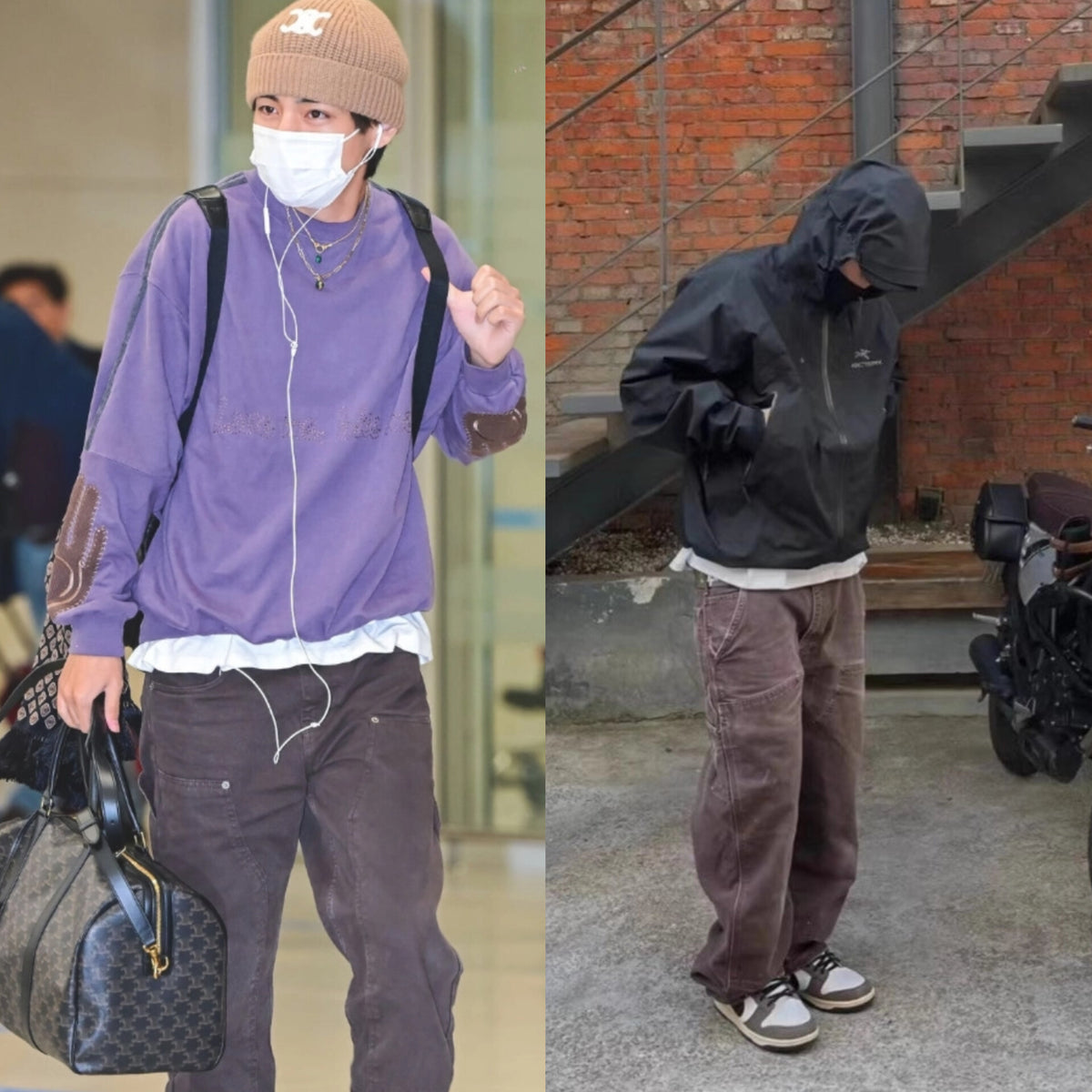 Brown Rivet Patch Pants | Taehyung – BTS