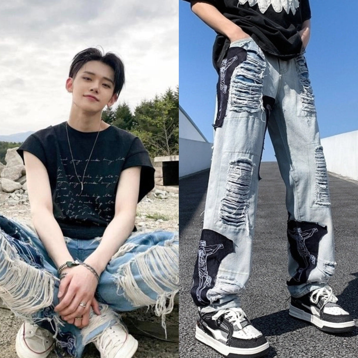 Yeonjun Patchwork Jeans
