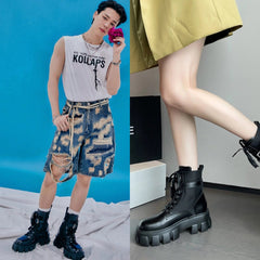 Jimin Combat Boots with Strap Pocket