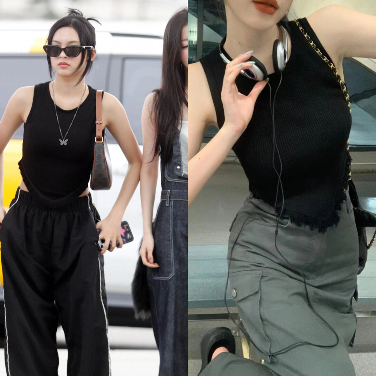 Chiquita Triangle Tassel Edged Ribbed Top