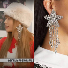 Haerin Silver Star Drop Earrings