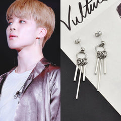 Jimin Silver Triple-Strip Earrings