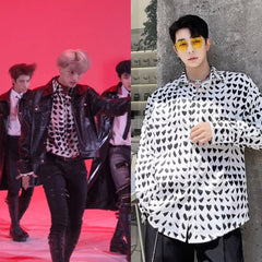 Jay White Heart Pattern Shirt