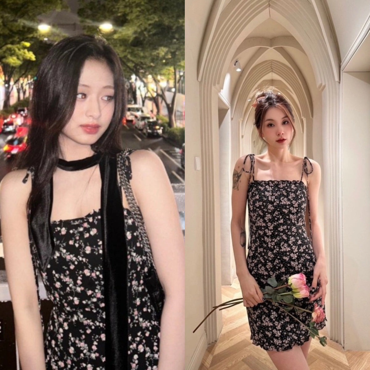 Ahyeon Tie Strap Floral Dress