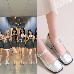 IVE Silver Mary Jane Shoes