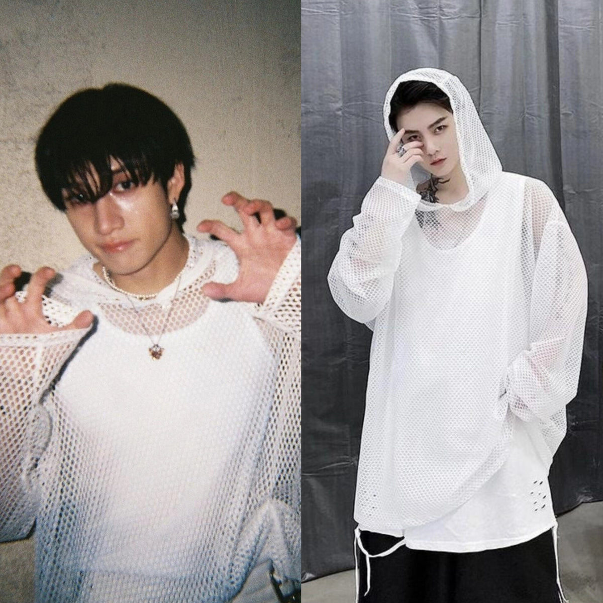 Bang Chan Oversized Net Hoodie