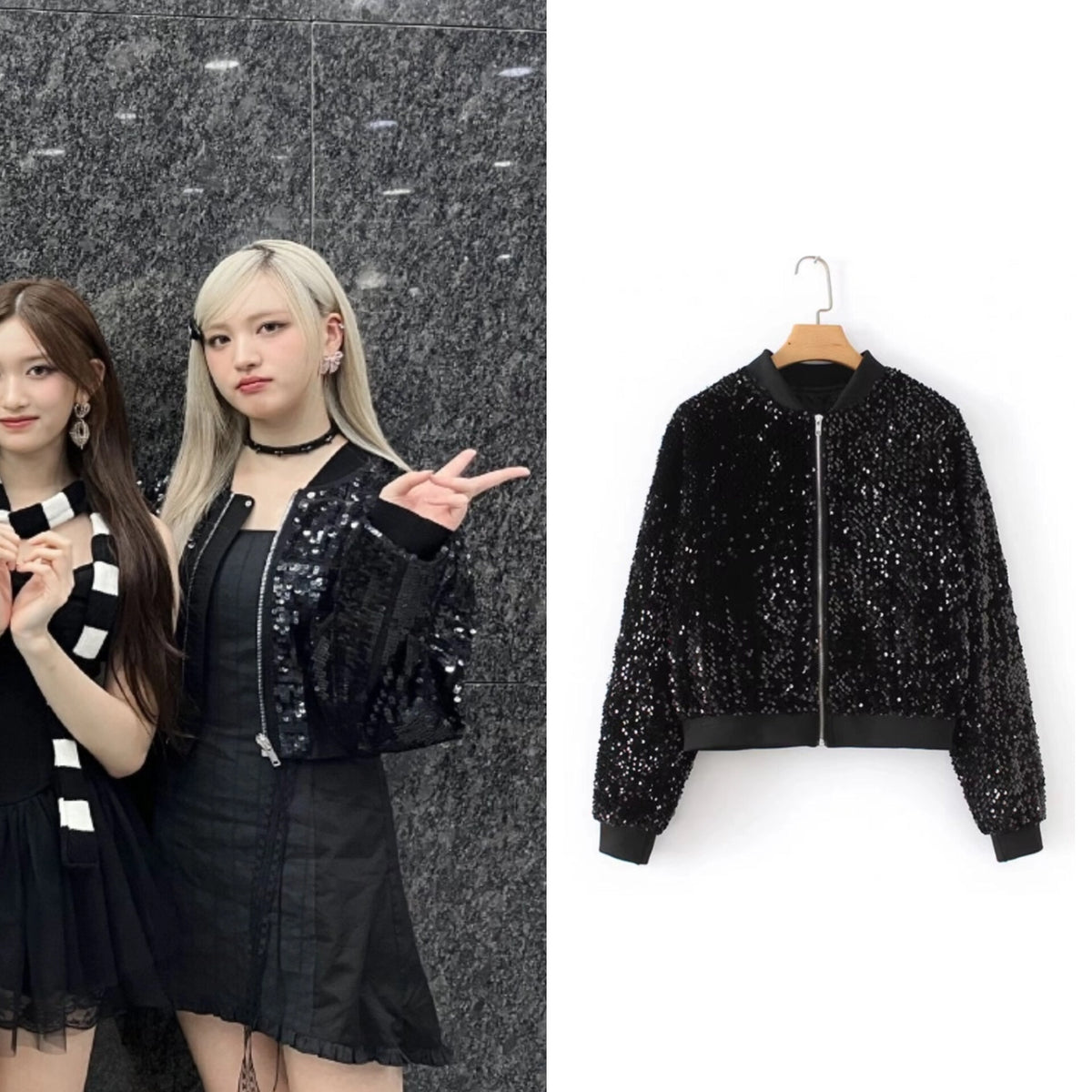 Liz Sparkly Sequin Cropped Jacket