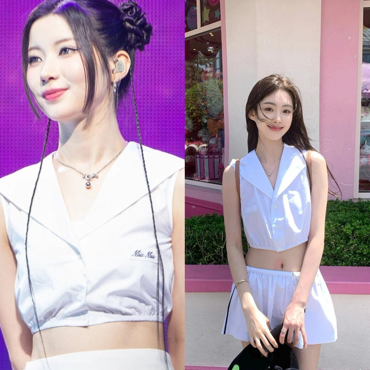 Asa Sailor Collar Crop Top And Skirt Set