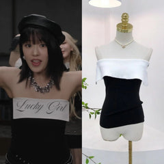 Black And White Flap Tube Top | Yujin – IVE