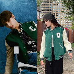 Hueningkai Leather Baseball Jacket