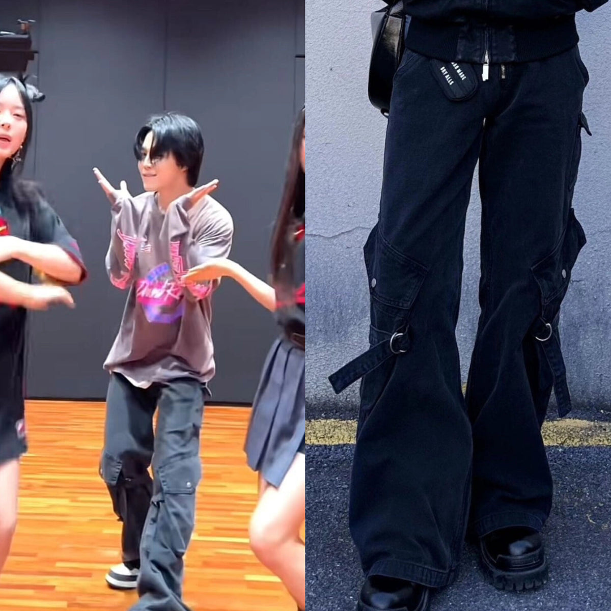 Jimin Noir Adjustable Cargo Pants