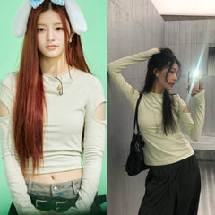 Minju Light Green Cutout Tee