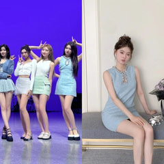 Rora Hollow Chest Tweed Dress