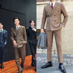 Jay Mocha Double-Breasted Suit Set