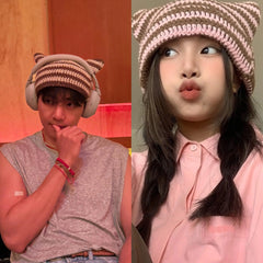 Taehyung Crochet Cat Ears Hat
