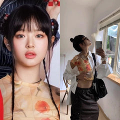 Hanni Yellow Floral Cropped Tee