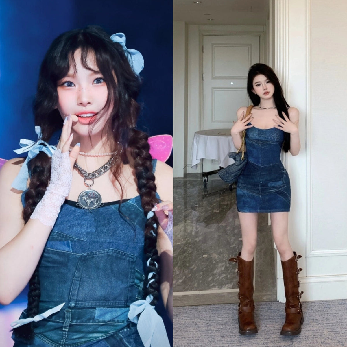 Hyein Indigo Patchwork Denim Dress