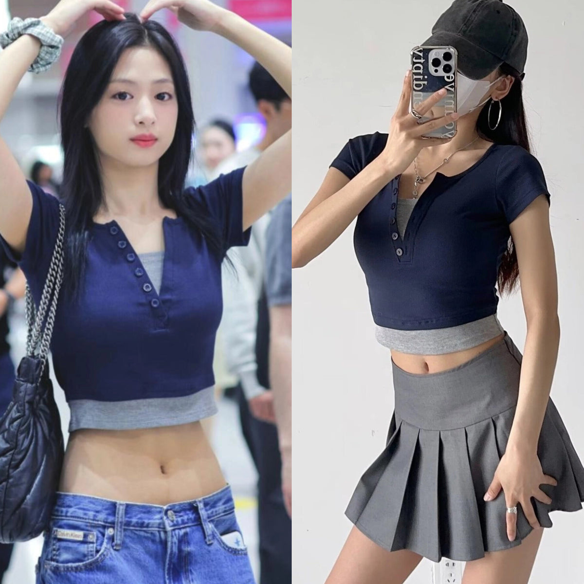 Ahyeon Blue Crop T-Shirt