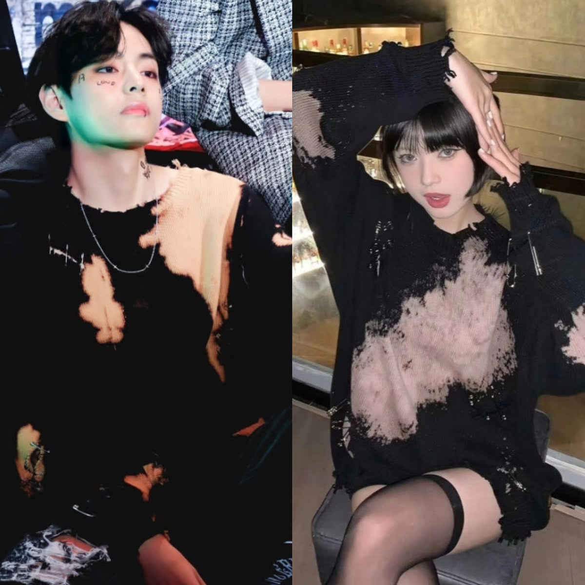 Taehyung Tie-Dye Pin Sweater