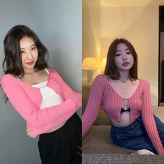 Chaeryeong Ribbed Open Cardigan