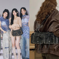 Minju Black Faux Leather Bag