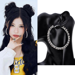 Asa Silver Crystal-Embedded Hoop Earrings