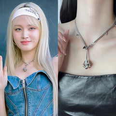 Liz Silver Rose Necklace