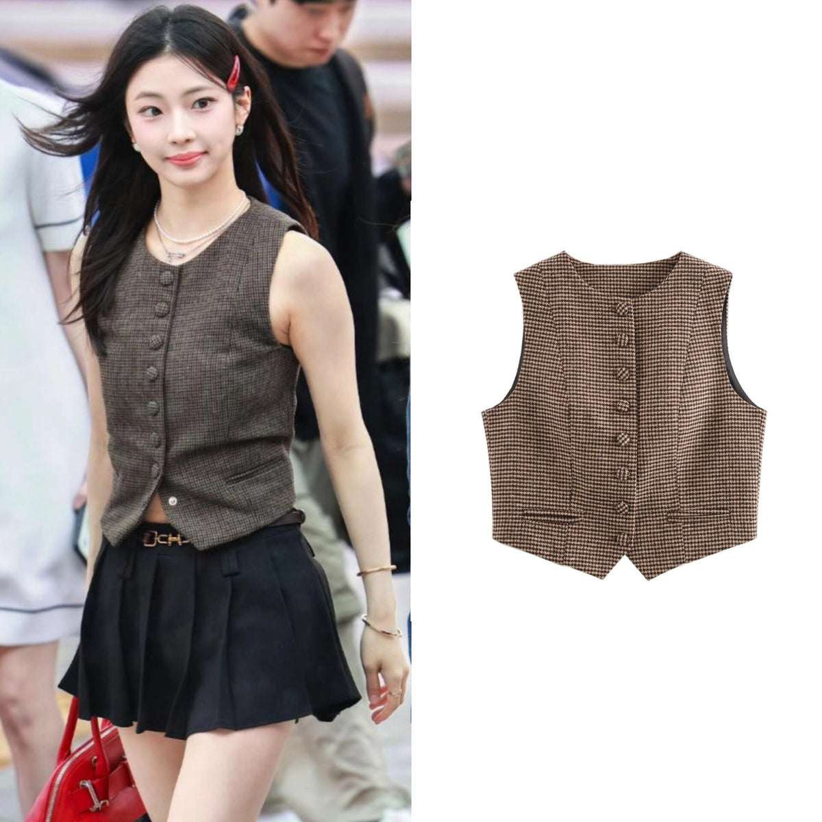 Ruka Vintage Houndstooth Vest