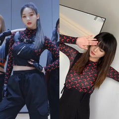 Karina Red Moon Fitted Top