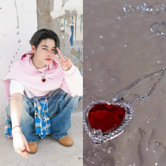 Red Heart Pendant Necklace | Ni-ki – Enhypen