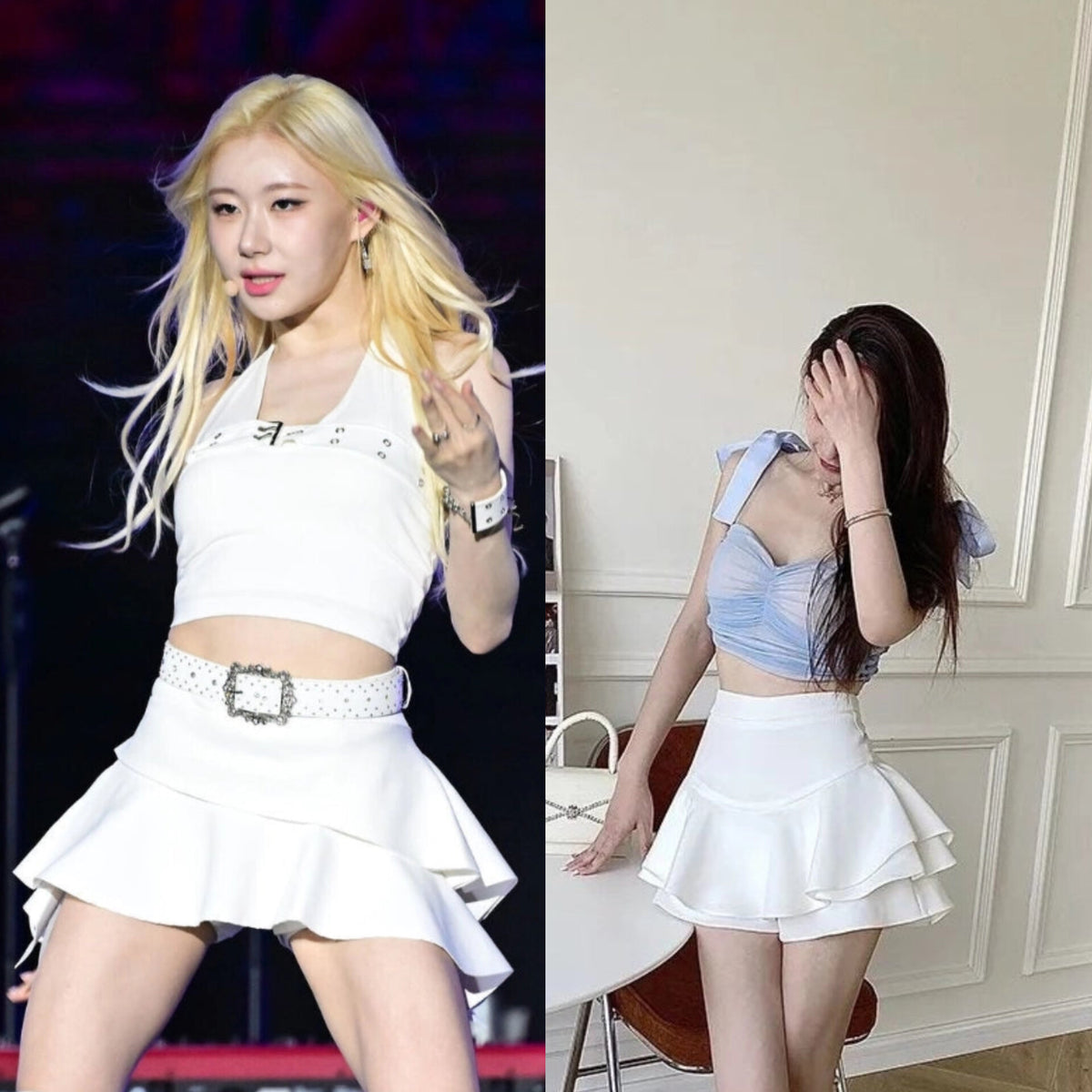 Chaeryeong Ivory Ruffle Mini Skirt