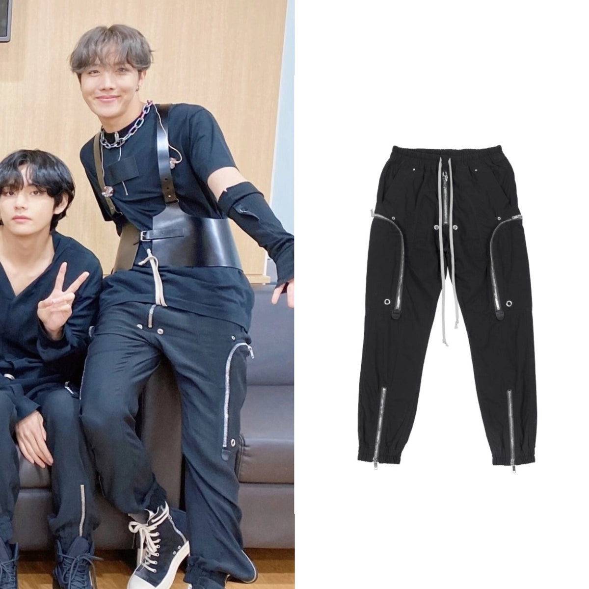 J-Hope Noir Zipper Pants