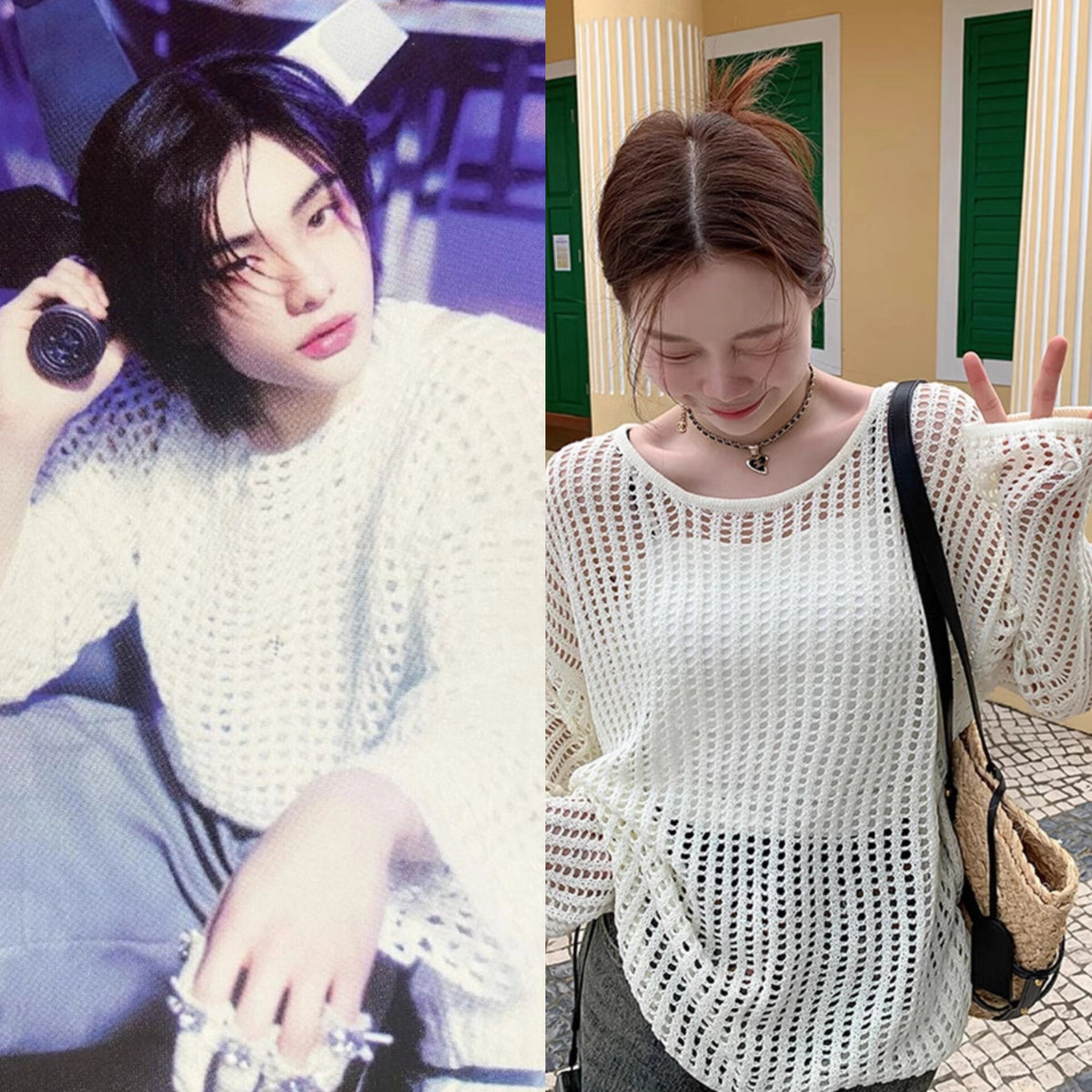 Hyunjin Fishnet Sweater