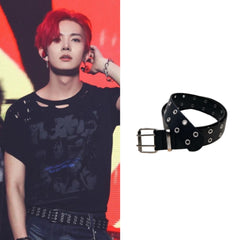 Heeseung Noir Layered Eyelet Belt