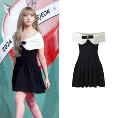 Jiwoo Bow Off-Shoulder Dress